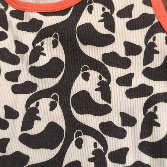 Delia*s DELIAS Y2K panda black white and pink graphic cotton tank top - Picture 2 of 4